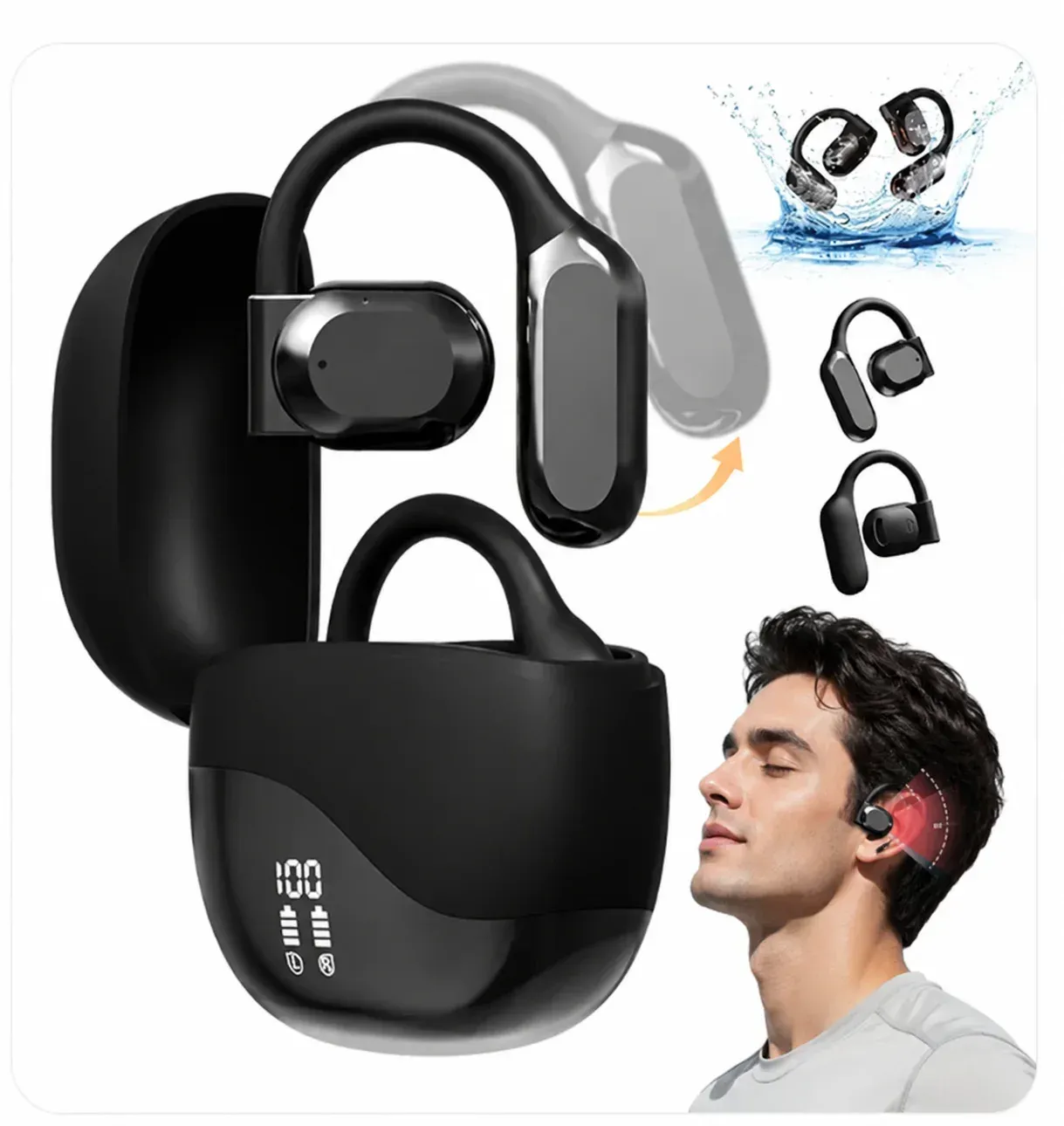 Écouteurs Bluetooth sport avec contour d’oreille